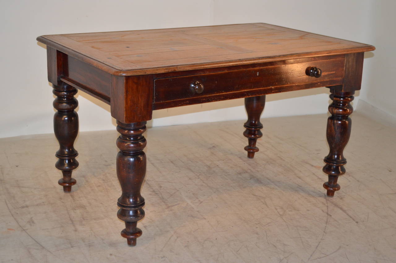 Victorian 19th Century English Pine Kitchen Table