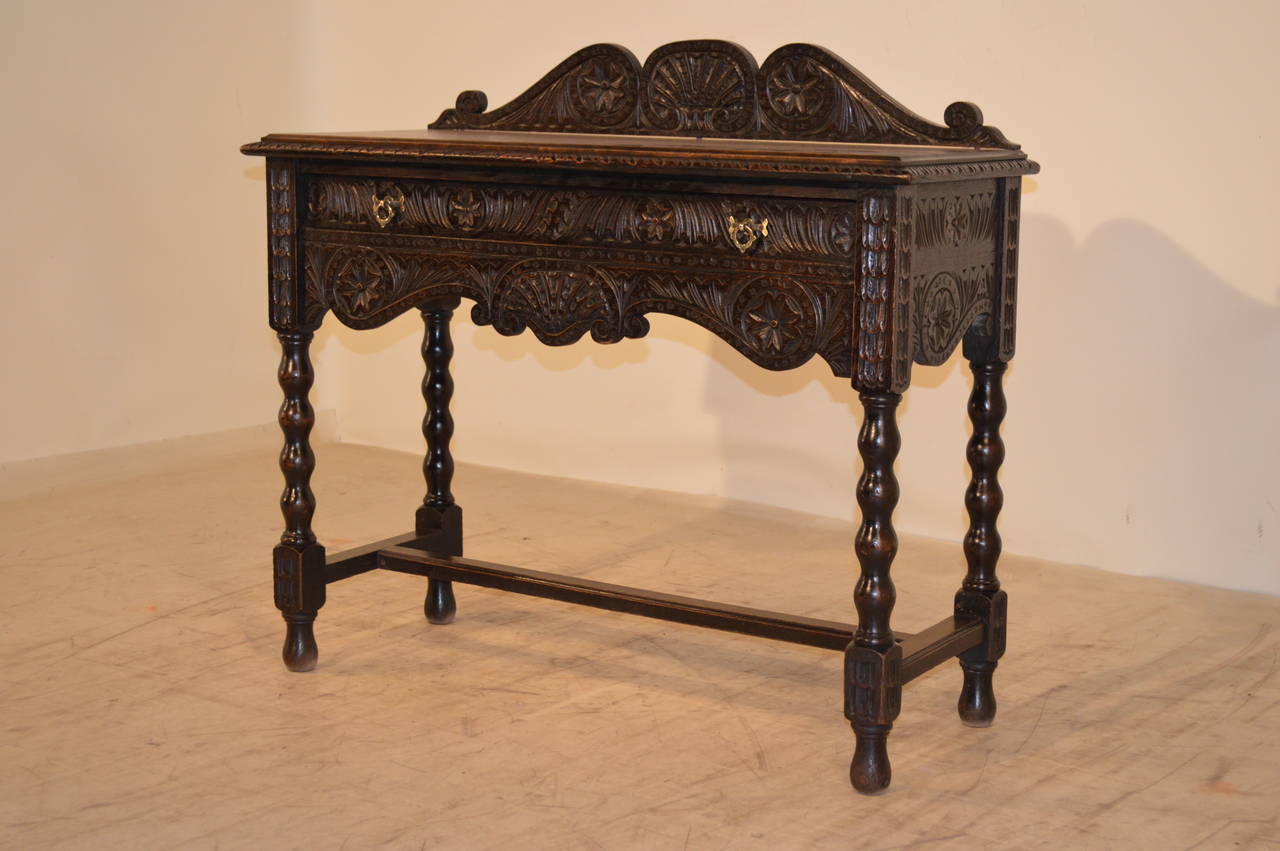 19th Century English Oak Console Table