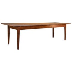 19th Century French Long Pine Farm Table