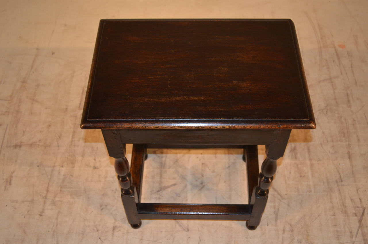 William and Mary English Oak Side Table, circa 1720