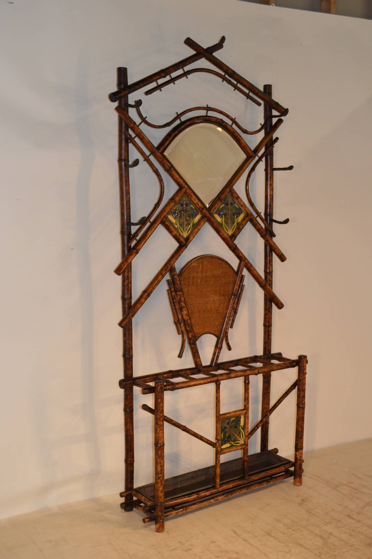 19th Century French Bamboo Hall Stand