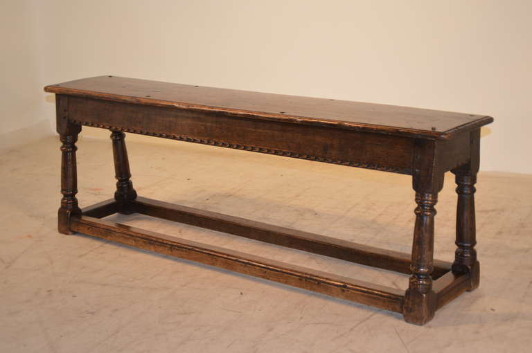 Jacobean Late 17th Century English Oak Joined Bench