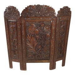 19th-C. Anglo-Indian Carved Screen