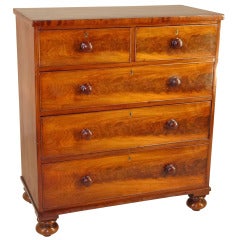 19th-c. English Mahogany Flat Front Chest