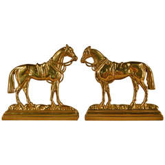 Antique Pair of Horse Mantle Decorations, circa 1830