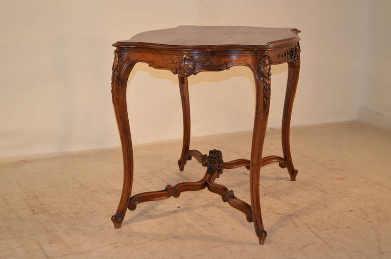 Baroque French Walnut Parlour Table, circa 1830
