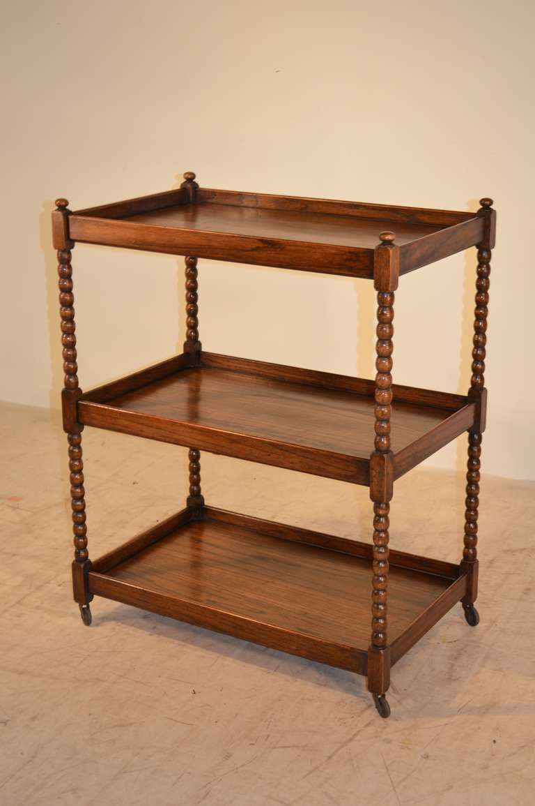 Victorian 19th c. Large English Oak Bar Cart