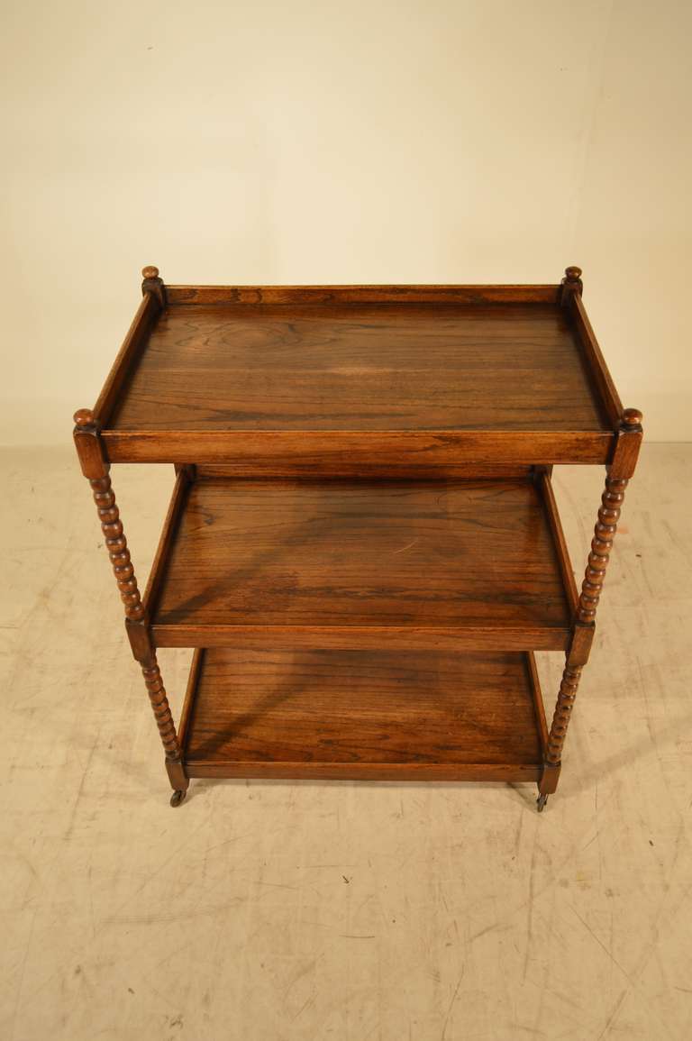 19th c. Large English Oak Bar Cart In Good Condition In High Point, NC
