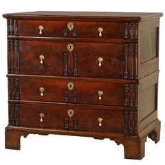 18th-c. English Oak Two Piece Chest