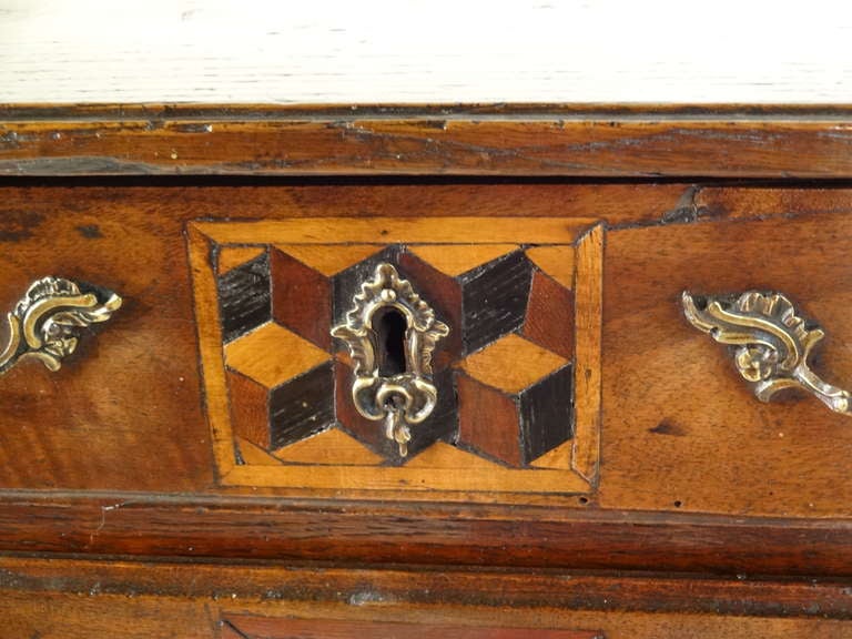 18th Century French Miniature Chest of Chestnut For Sale 1