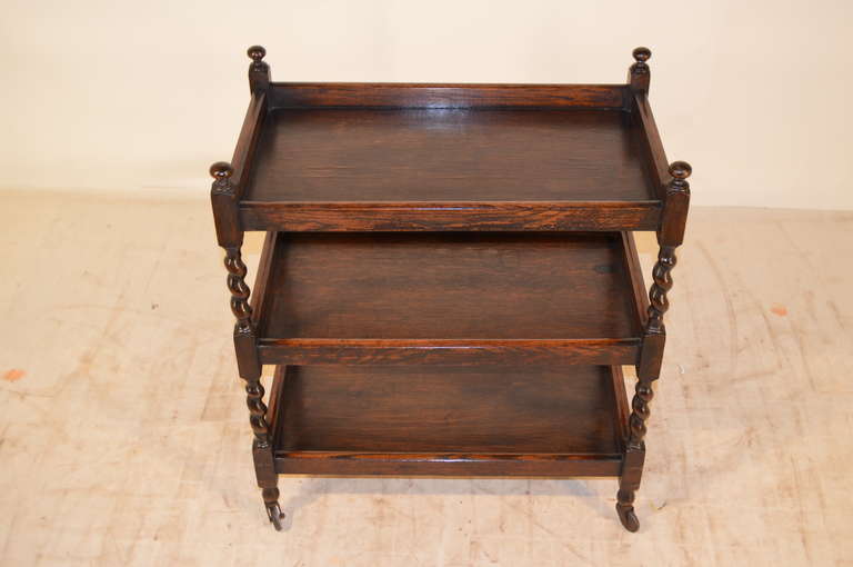 Late 19th c. English Oak Tea Trolley In Good Condition In High Point, NC