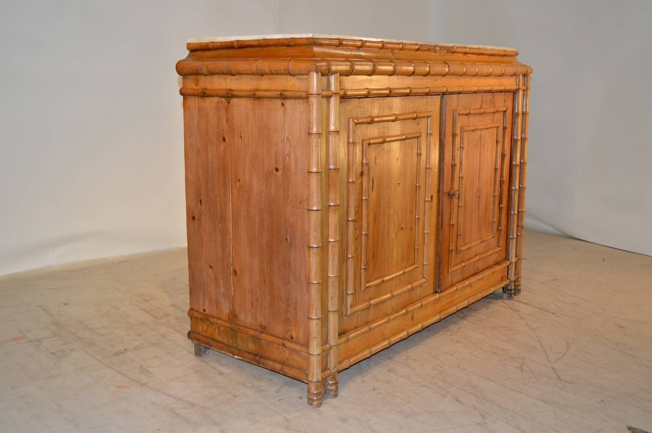19th Century French Faux Bamboo Server with Pagoda Top 2