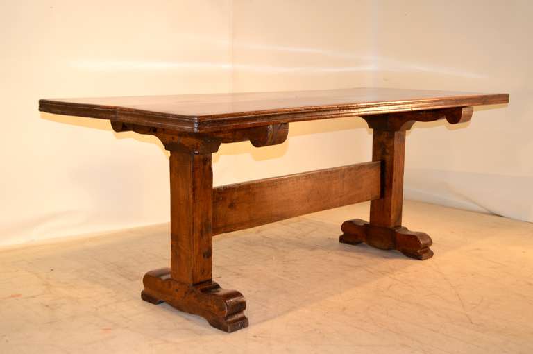 Rustic Early 19th Century French Walnut Dining Table