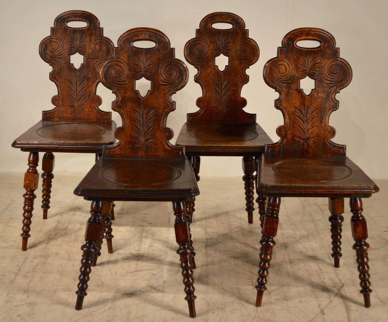 19th Century Set of Four English Cottage Chairs at 1stDibs