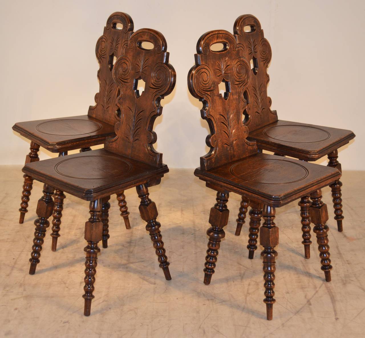 19th Century Set of Four English Cottage Chairs at 1stDibs