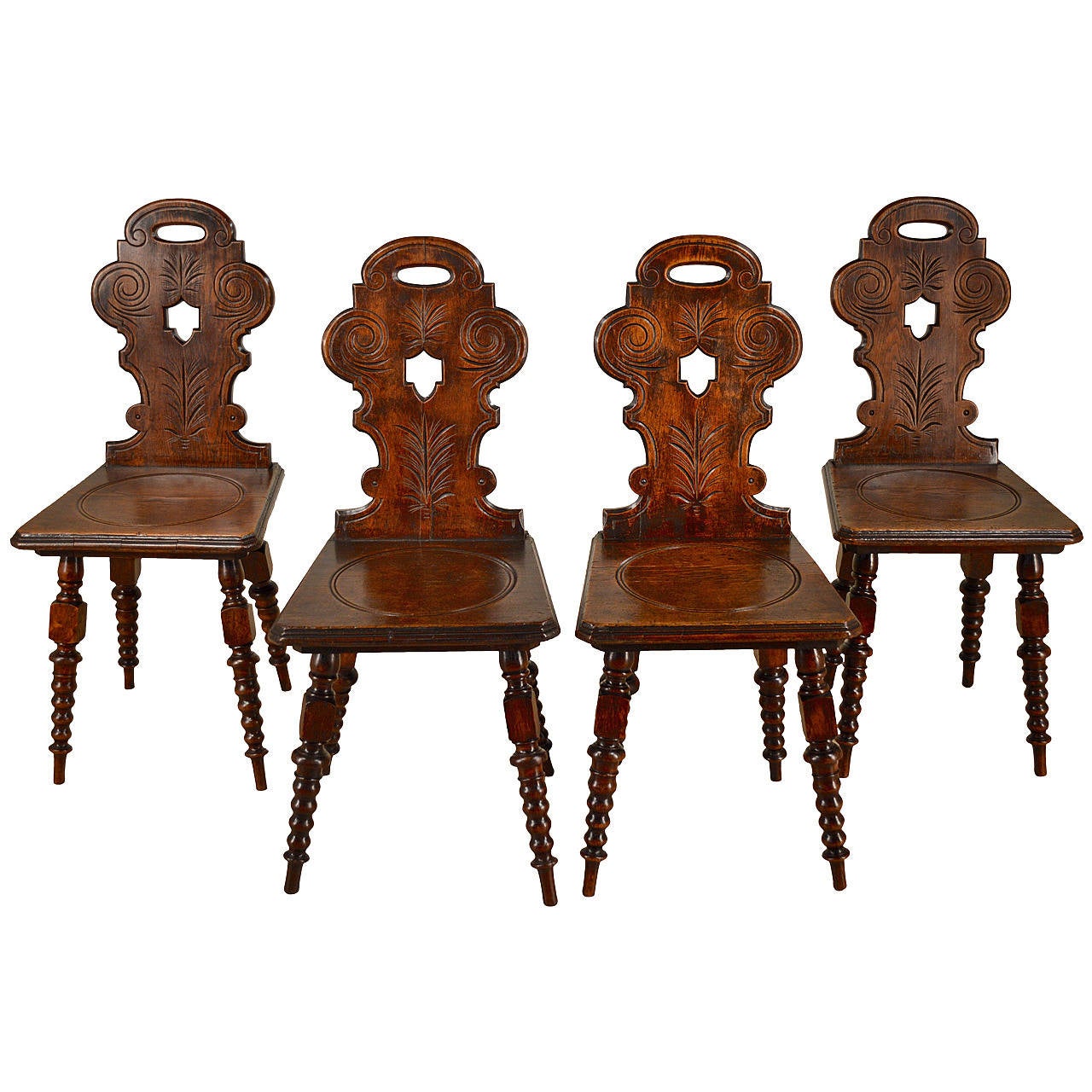 19th Century Set of Four English Cottage Chairs at 1stDibs
