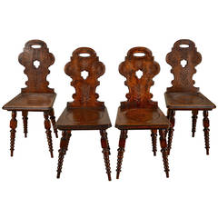 19th Century Set of Four English Cottage Chairs