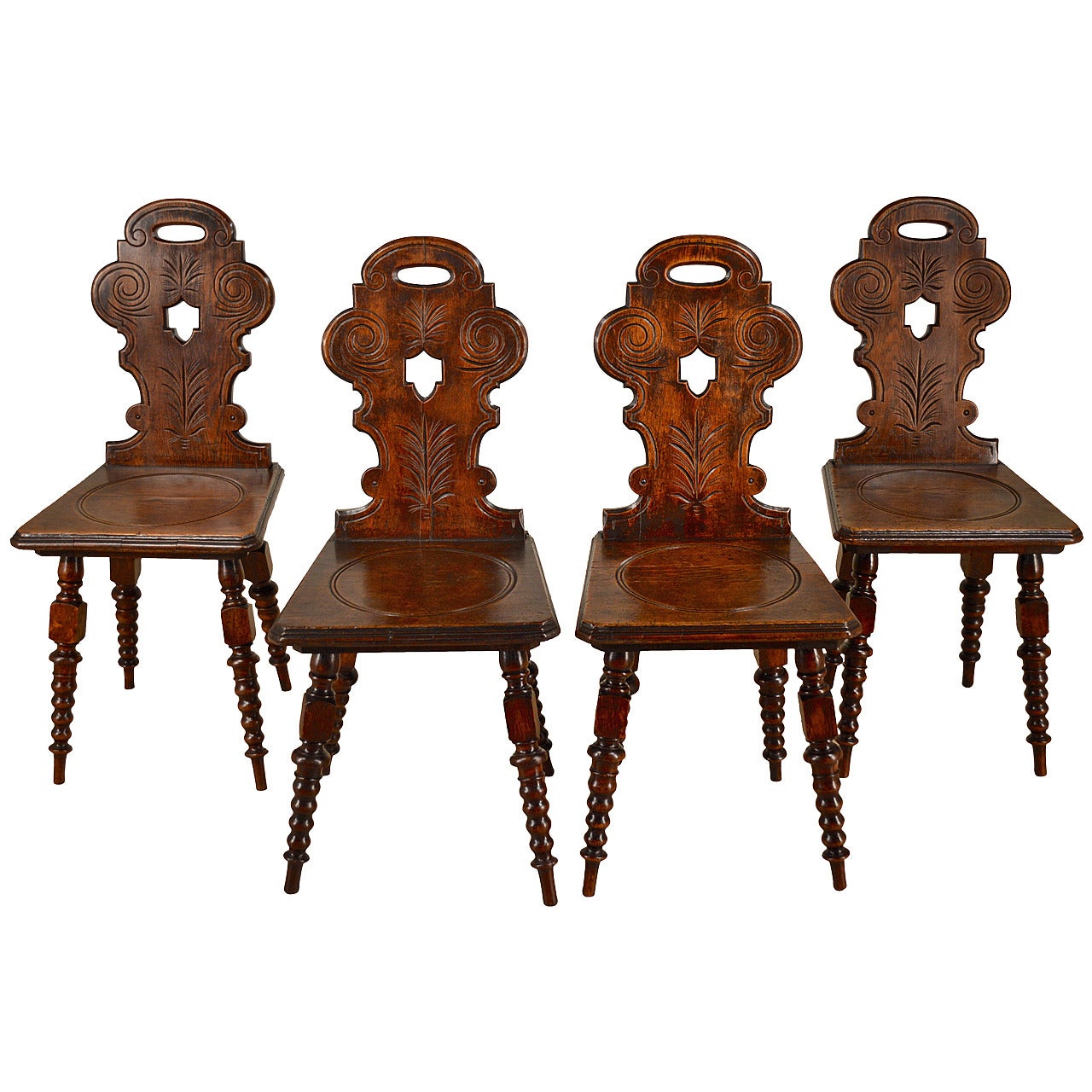 19th Century Set of Four English Cottage Chairs at 1stDibs