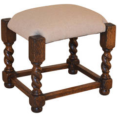 Late 19th Century English Oak Small Stool