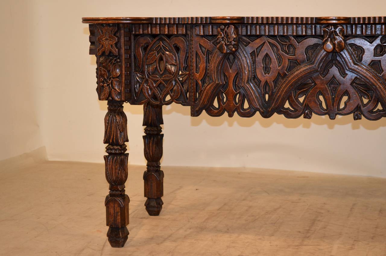 Carved 19th Century English Oak Gothic Style Sideboard