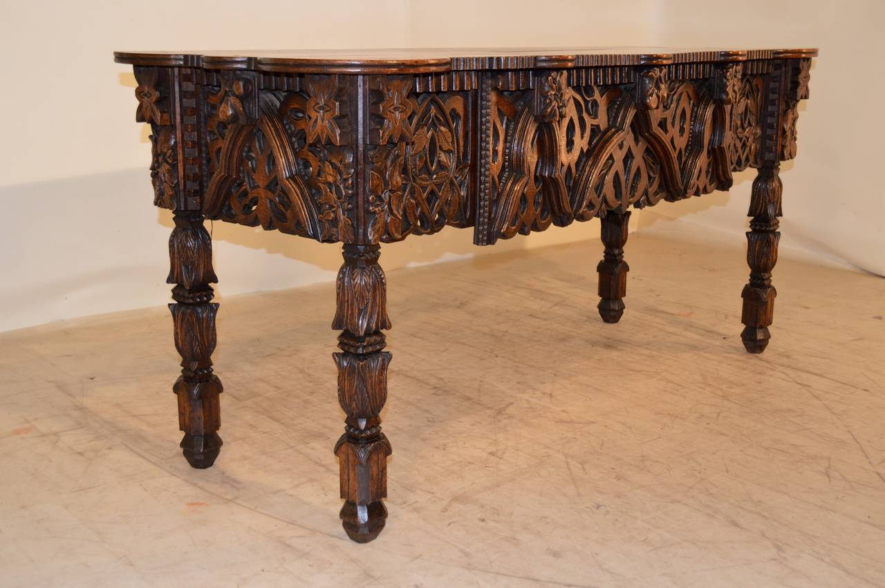 19th Century English Oak Gothic Style Sideboard