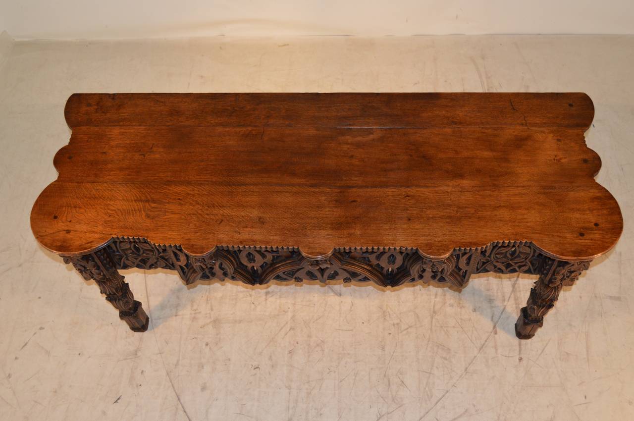 19th Century English Oak Gothic Style Sideboard In Excellent Condition In High Point, NC