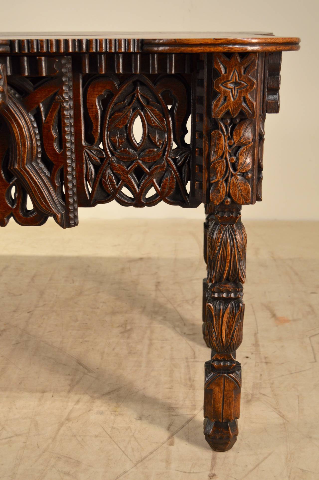 19th Century English Oak Gothic Style Sideboard 4