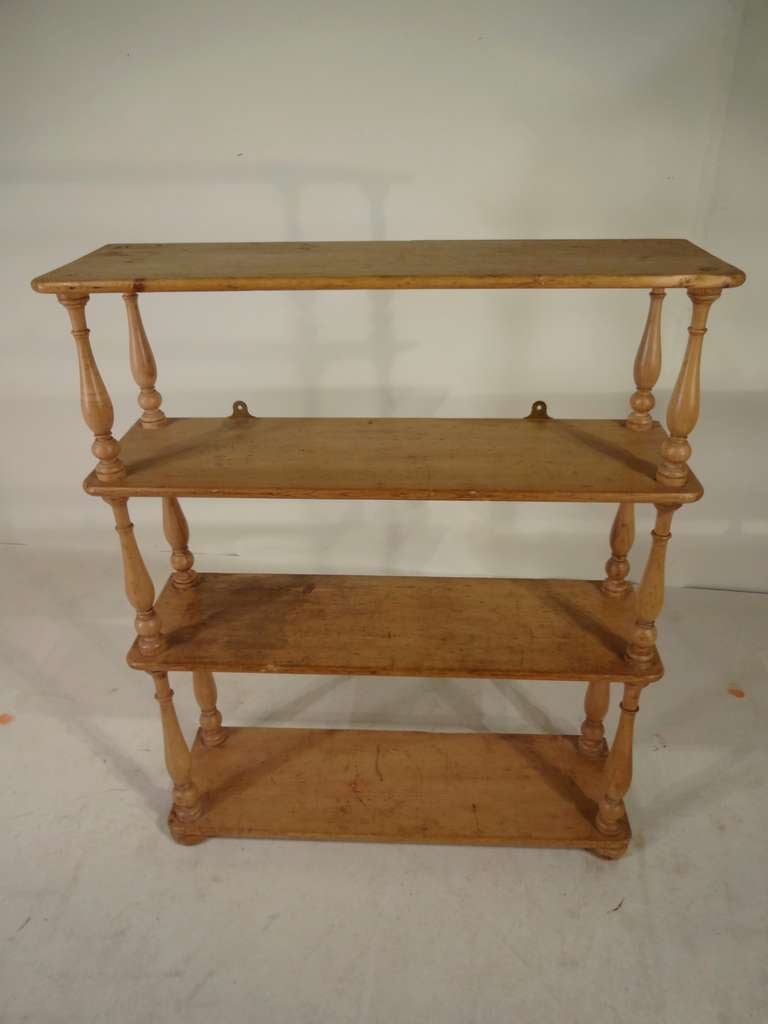 19th Century English Pine Standing Shelf 1