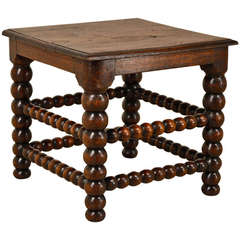 19th Century English Oak, Bobbin Leg Table