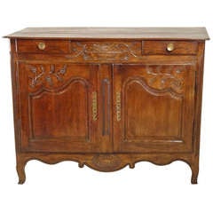 18th-C. French Walnut Carved Buffet