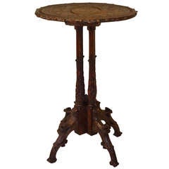 black forest table Antique 19th-C. Black Forest Carved Side Table