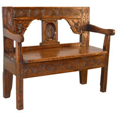 Antique French Walnut Settee, circa 1690-1720