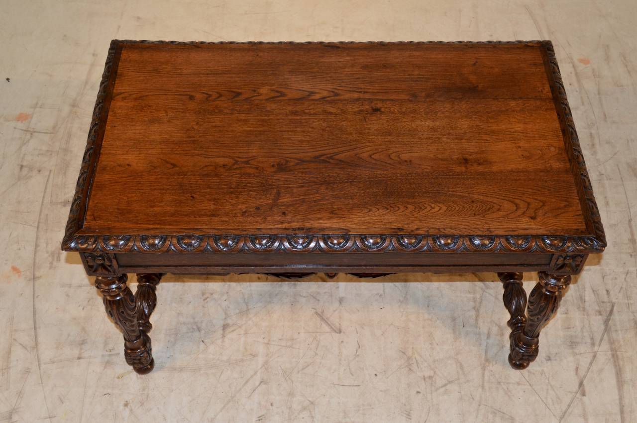 Carved 19th Century French Oak Coffee Table