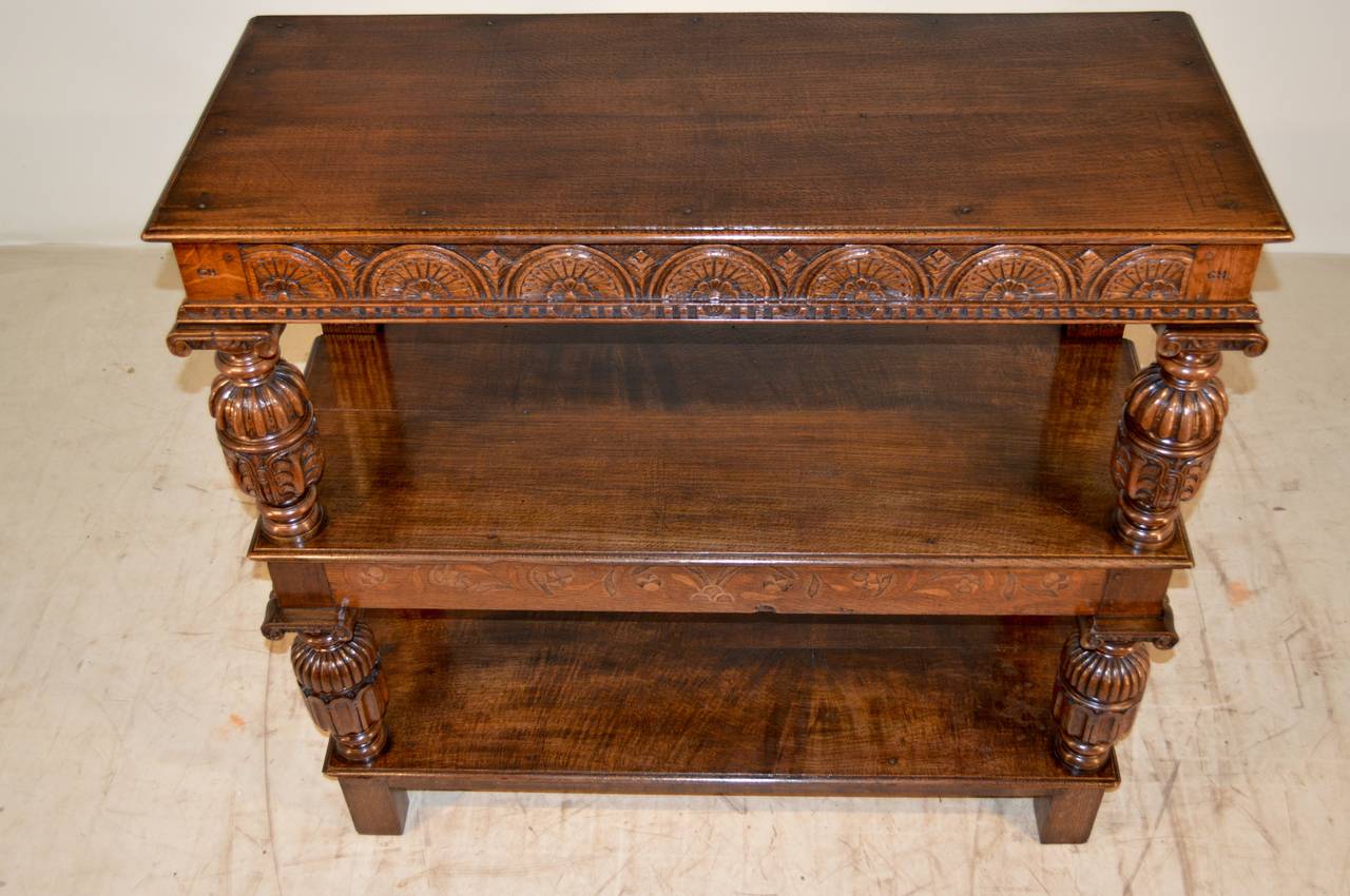 Victorian 19th Century Welsh Oak Inlaid Buffet For Sale