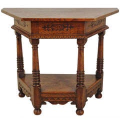 19th-C. English Oak Console Table