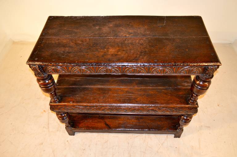 16th Century, English Oak Court Cupboard In Good Condition For Sale In High Point, NC