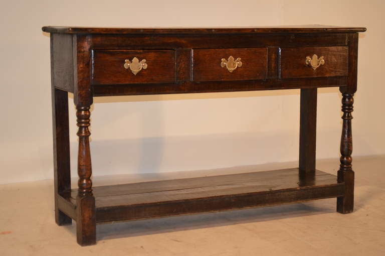 18th-c. Three Drawer Server