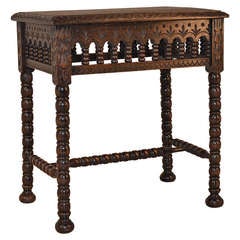 19th-C. English Oak Side Table