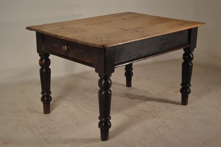 19th-C. English Pine Kitchen Table