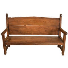 19th-c. French Pine Bench