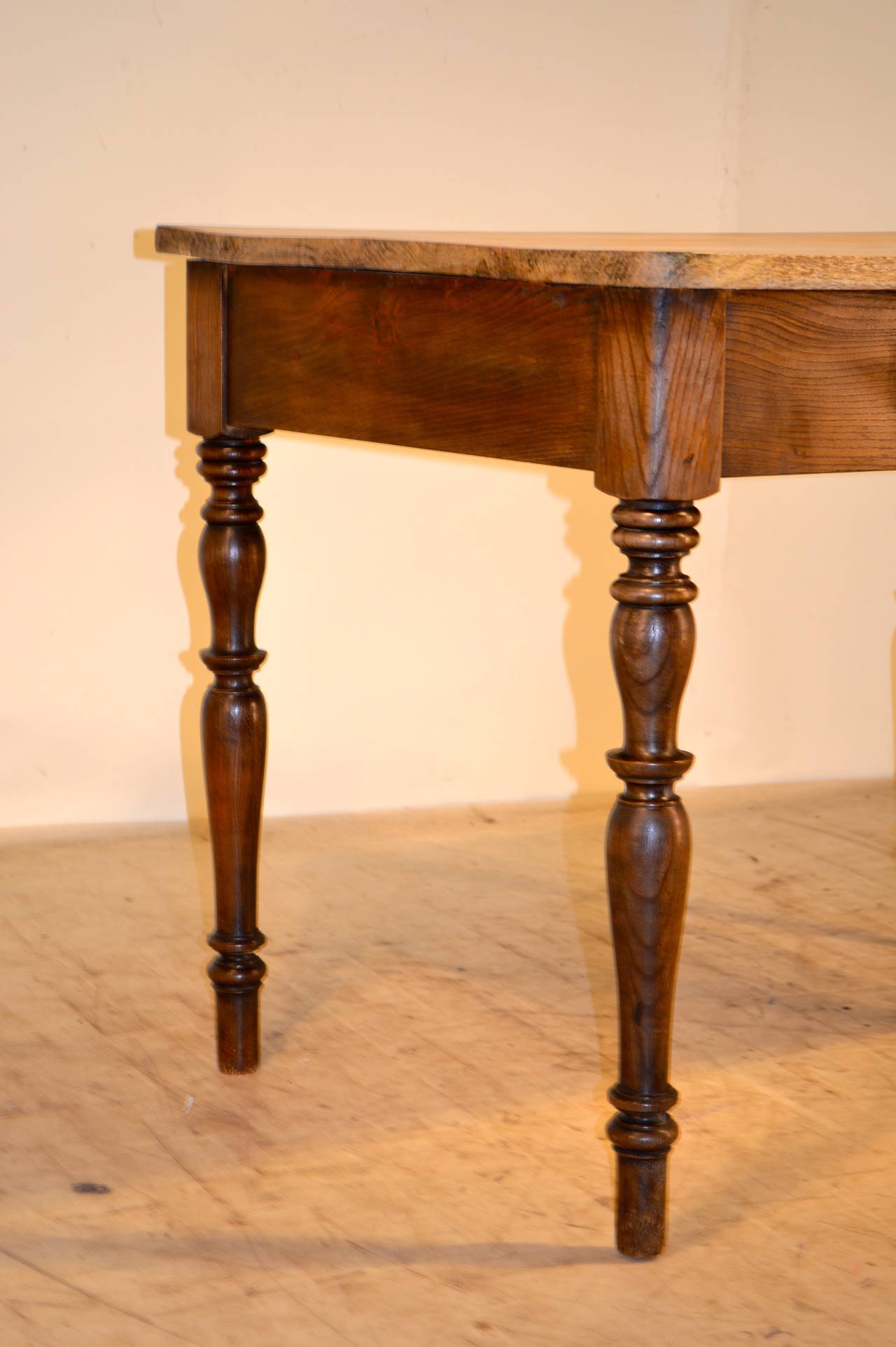19th c. French Elm Table In Excellent Condition In High Point, NC