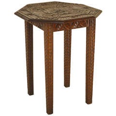 19th-C. English Carved Side Table