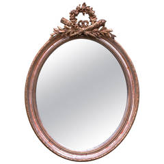 19th c. Gold Gilded Oval Mirror