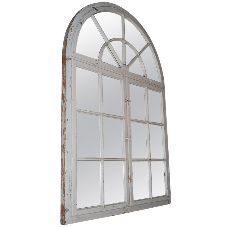20th Century Wooden Window Frame as Mirror