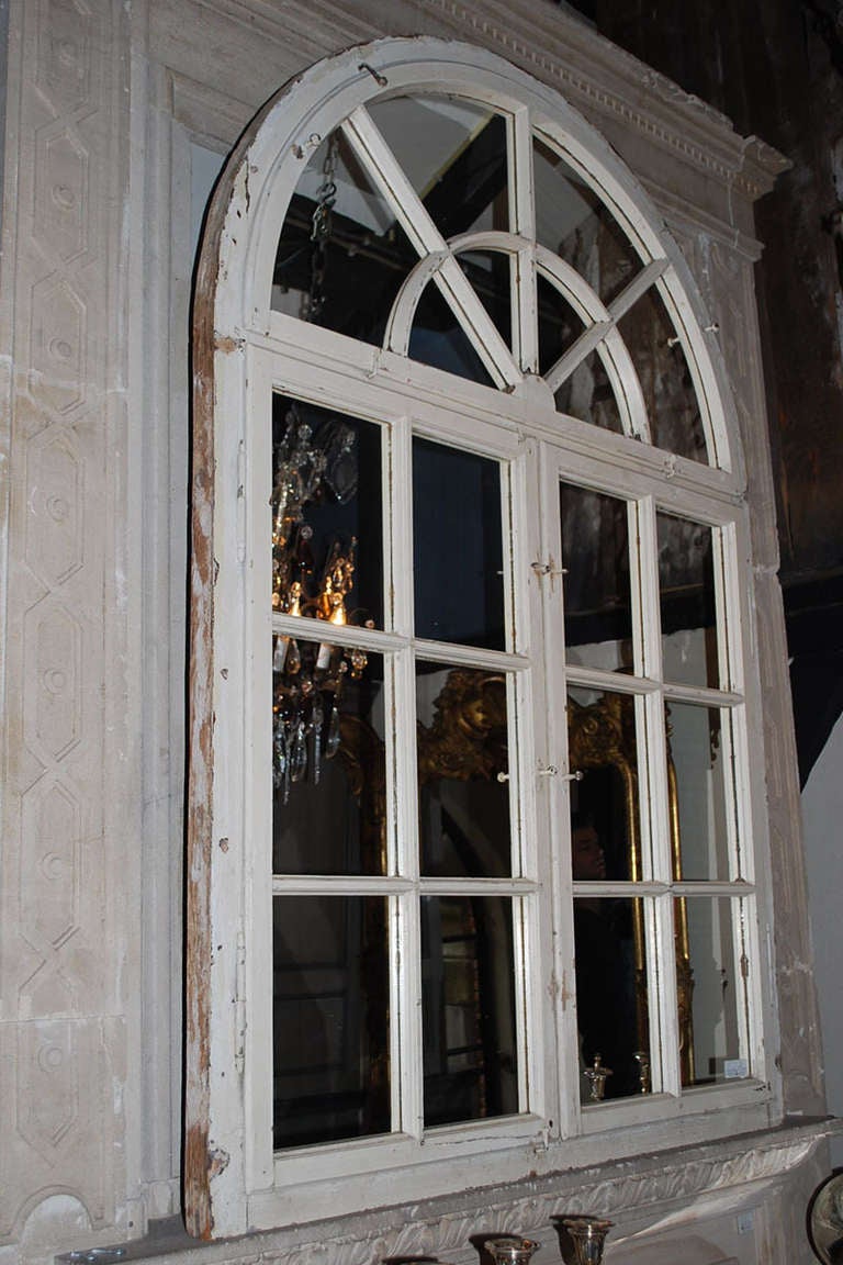 20th Century Wooden Window Frame as Mirror