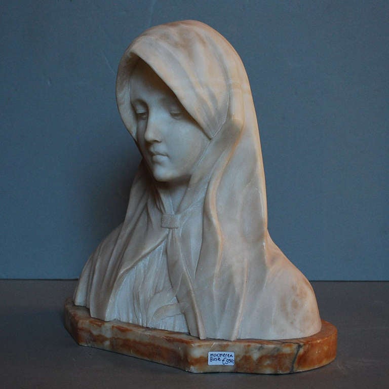 20th Century Marble Bust by M. Viti