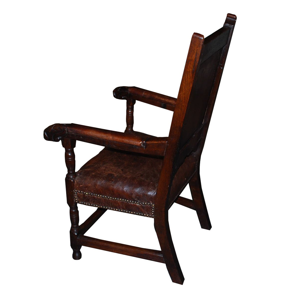 English 18th Century Oakwood Armchair/Ladychair For Sale