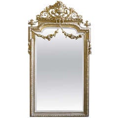 Large Silver Gilded French Mirror Dated 1905 4