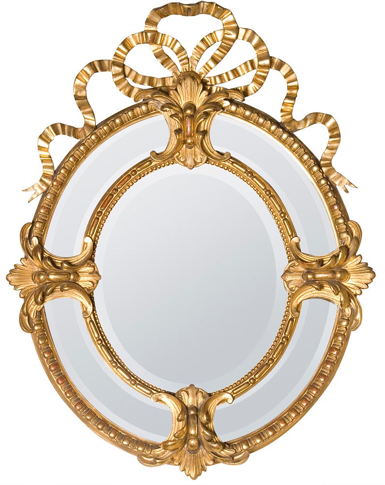 19th Century Bow-Crown French Mirror