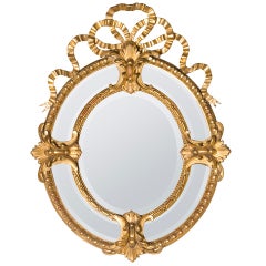 19th Century Bow-Crown French Mirror